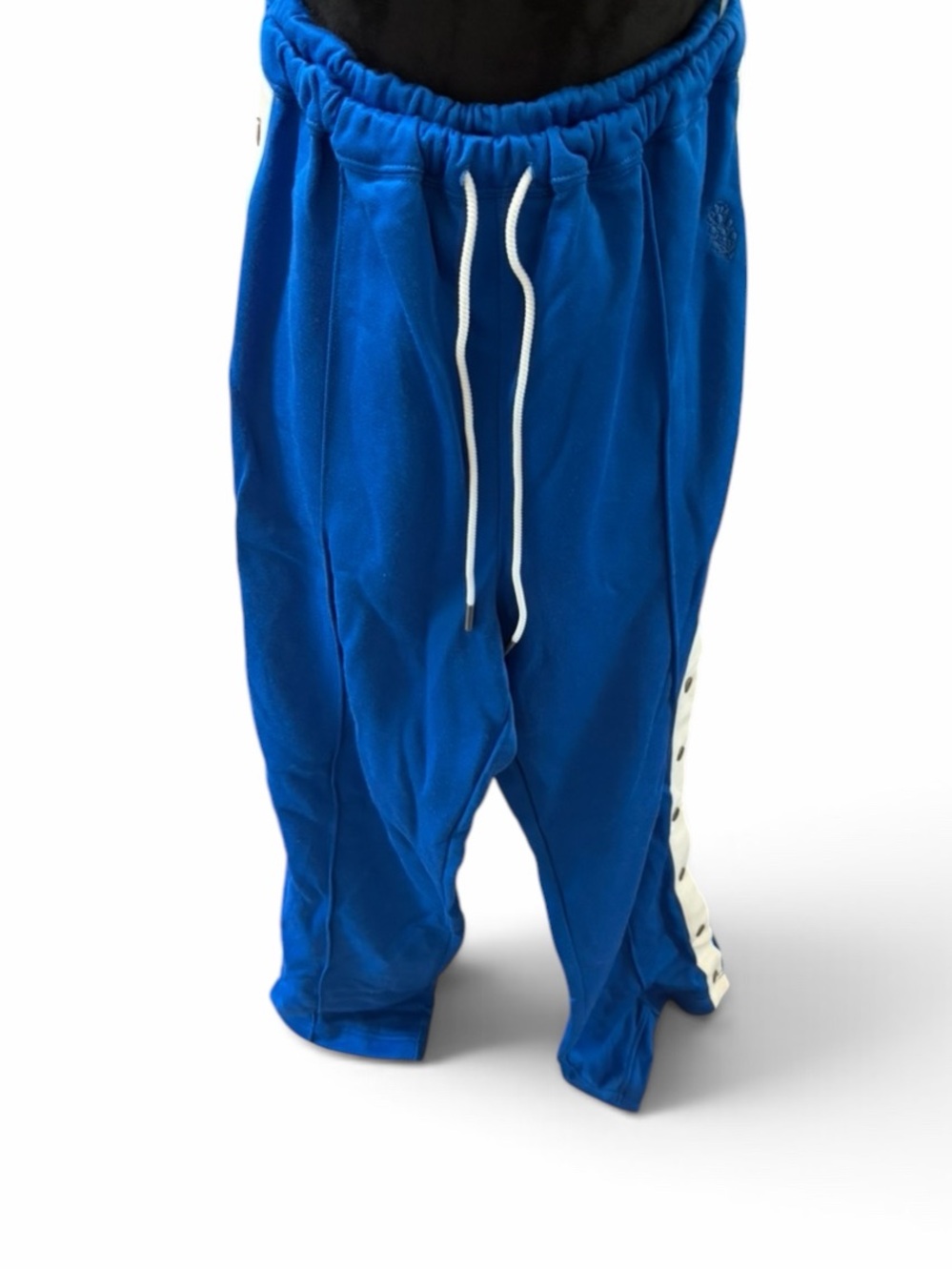 Free People Blue Side-Stripe Snap Track Pants, XL - Picture 2 of 7